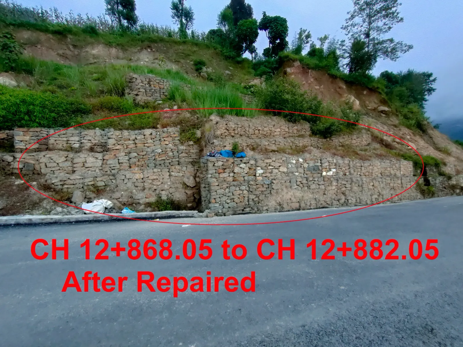 Hill road damage survey & repair
